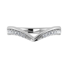 14K White Gold 1/10 Ct.Tw. Diamond Chevron Band