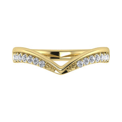 14K Yellow Gold 1/10 Ct.Tw. Diamond Chevron Band