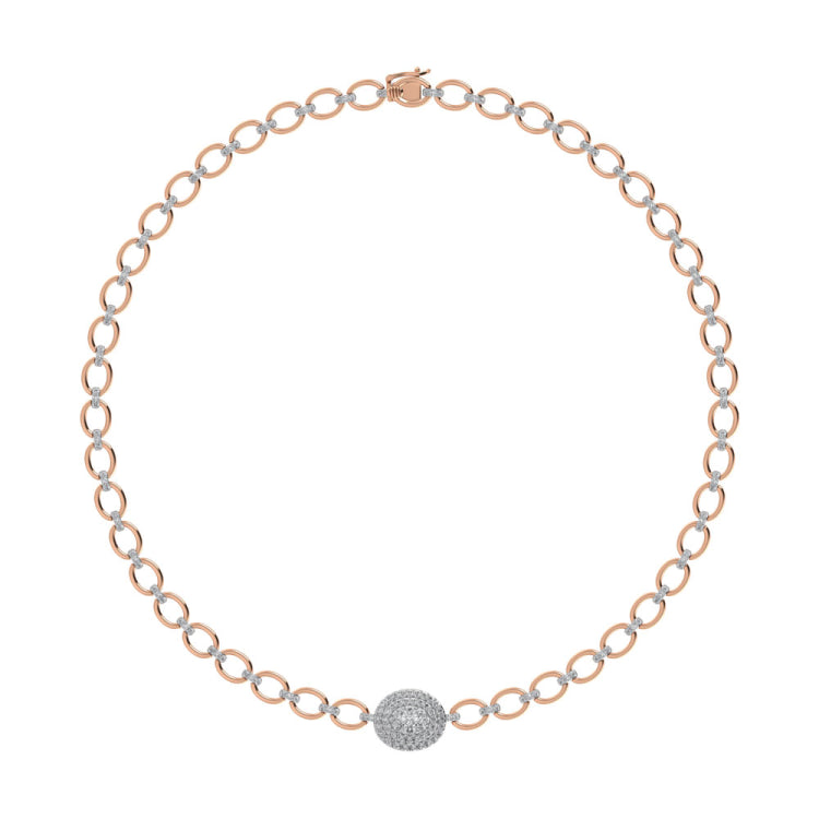 Diamond 3 Ct.Tw. Cuban Necklace in 14K Rose Gold