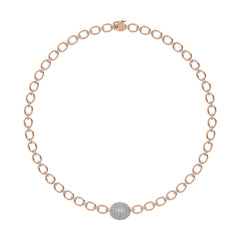 Diamond 3 Ct.Tw. Cuban Necklace in 14K Rose Gold