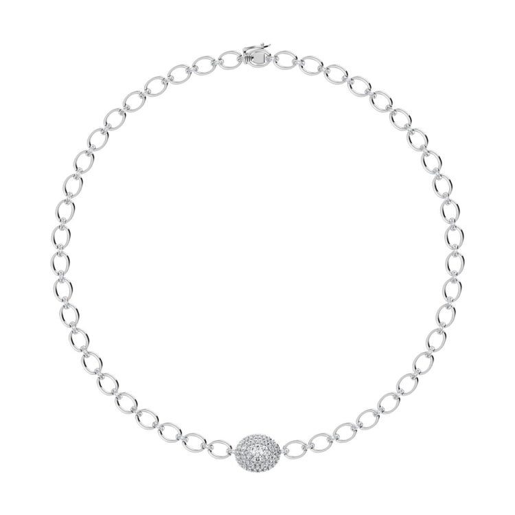 Diamond 3 Ct.Tw. Cuban Necklace in 14K White Gold