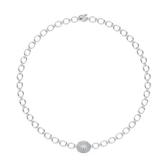Diamond 3 Ct.Tw. Cuban Necklace in 14K White Gold