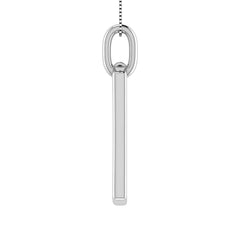 10K White Gold 1/6 Ct.Tw. Round Diamond Paper Clip Pendant