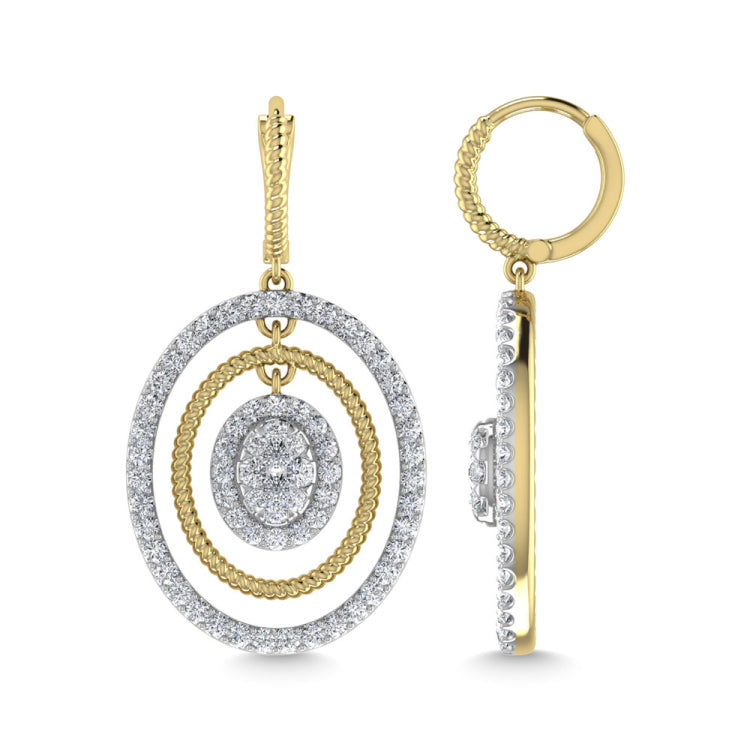 Diamond 1 1/2 Ct.Tw. Danglers Earrings in 10K Yellow Gold