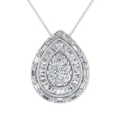 10K White Gold 3/4 Ct.Tw. Diamond Pear Shape Pendant