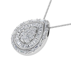 10K White Gold 3/4 Ct.Tw. Diamond Pear Shape Pendant