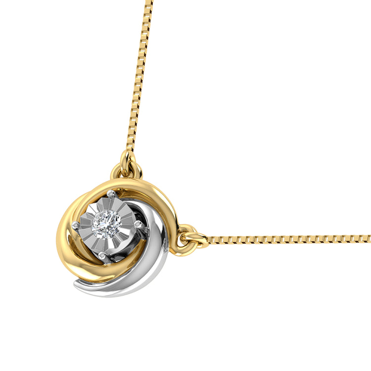 Diamond 1/10 Ct.Tw. Fashion Necklace in 10K Two Tone