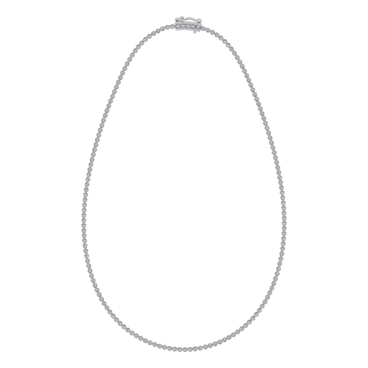 14K White Gold 4 1/6 Ct.Tw. Diamond Fashion Necklace (13 inches + 3 inches extender chain)