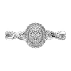10K White Gold 1/5 Ct.Tw. Diamond Oval Shape Promise Ring