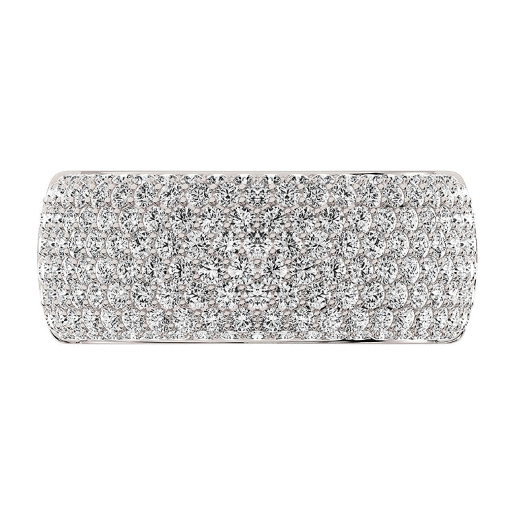14K White Gold 1/2 Ct.Tw. Diamond Pave Set Mens Band