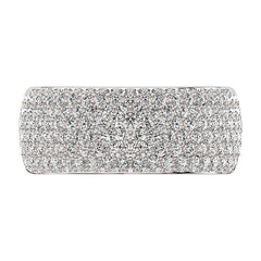 14K White Gold 1/2 Ct.Tw. Diamond Pave Set Mens Band