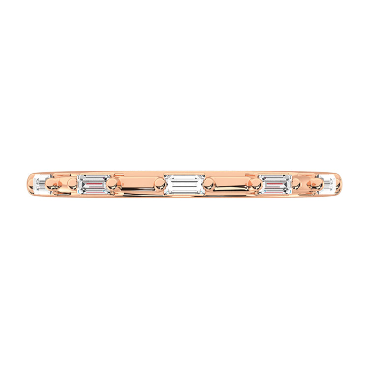 14K Rose Gold 1/10 Ct.Tw. Diamond Baguette Stack Bands