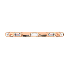 14K Rose Gold 1/10 Ct.Tw. Diamond Baguette Stack Bands