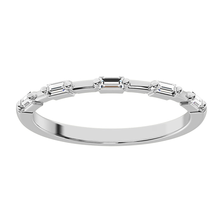 14K White Gold 1/10 Ct.Tw. Diamond Baguette Stack Bands