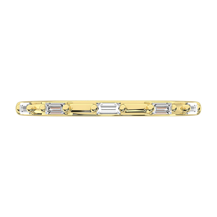 14K Yellow Gold 1/10 Ct.Tw. Diamond Baguette Stack Bands