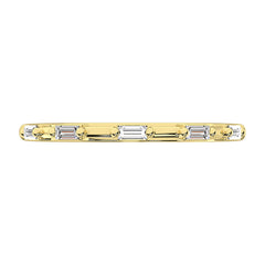 14K Yellow Gold 1/10 Ct.Tw. Diamond Baguette Stack Bands