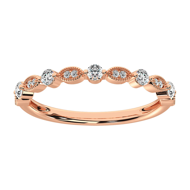 14K Rose Gold 1/5 Ct.Tw. Diamond Stack Bands