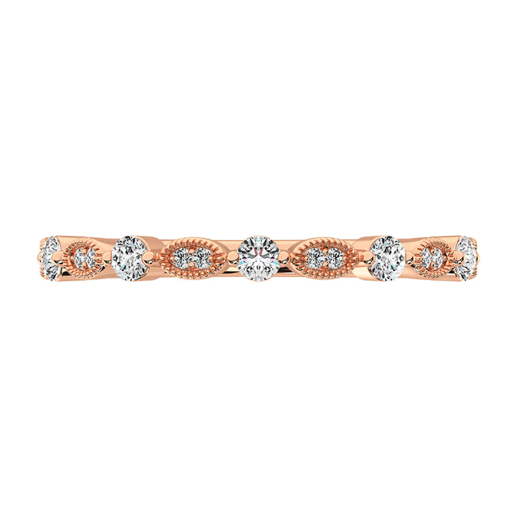 14K Rose Gold 1/5 Ct.Tw. Diamond Stack Bands