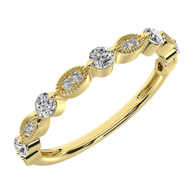 14K Yellow Gold 1/5 Ct.Tw. Diamond Stack Bands
