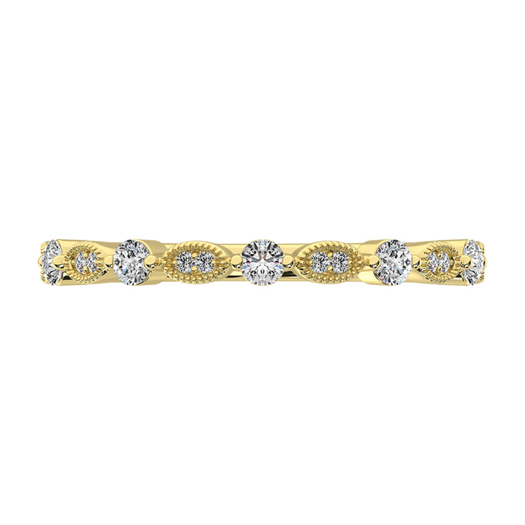 14K Yellow Gold 1/5 Ct.Tw. Diamond Stack Bands