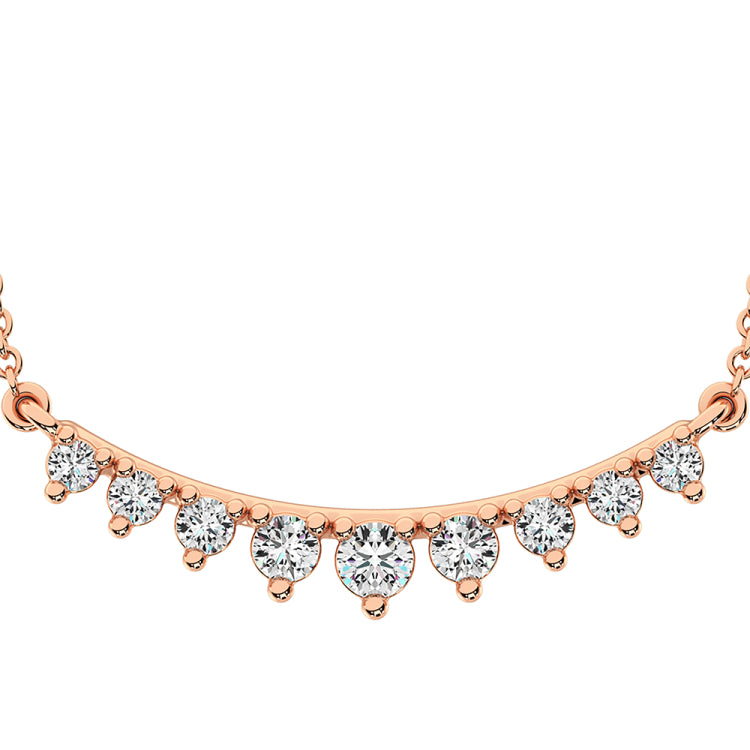 10K Rose Gold 1/5 Ct.Tw. Diamond Round Fashion Necklace