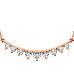 10K Rose Gold 1/5 Ct.Tw. Diamond Round Fashion Necklace