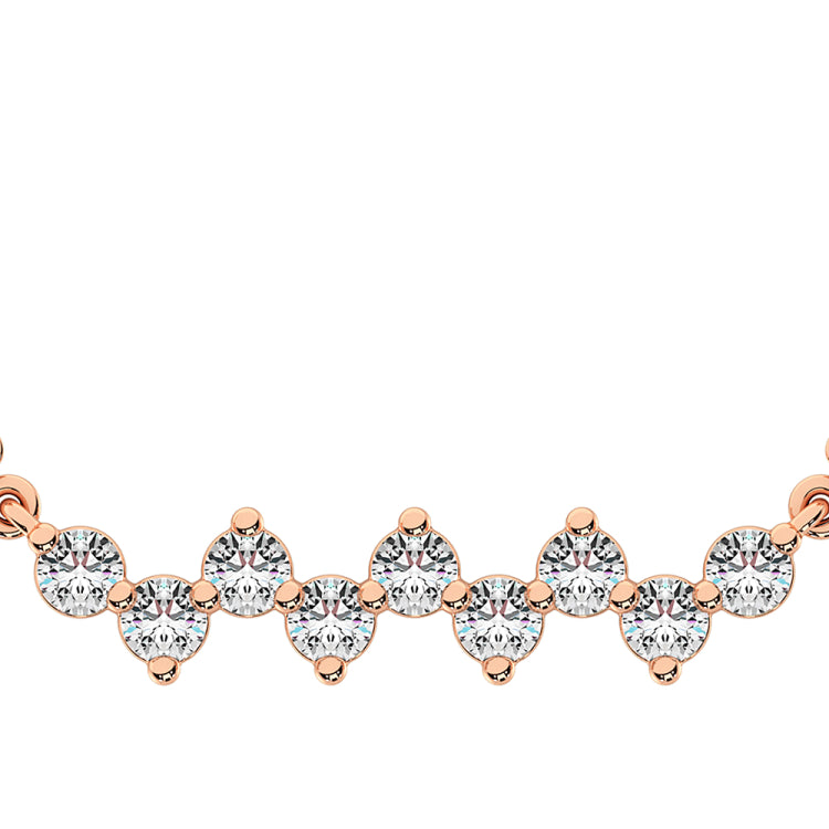 10K Rose Gold 1/4 Ct.Tw. Diamond Round Fashion Necklace