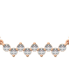 10K Rose Gold 1/4 Ct.Tw. Diamond Round Fashion Necklace