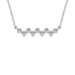 10K White Gold 1/4 Ct.Tw. Diamond Round Fashion Necklace