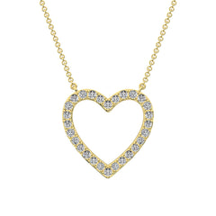 10K Yellow Gold 1/4 Ct.Tw. Diamond Heart Necklace