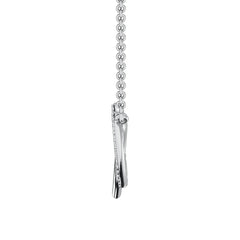 10K White Gold 1/10 Ct.Tw. Diamond Interlinked Heart Necklace