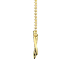 10K Yellow Gold 1/10 Ct.Tw. Diamond Interlinked Heart Necklace