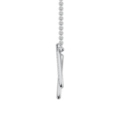 10K White Gold 1/10 Ct.Tw. Diamond Duel Oval Pendant