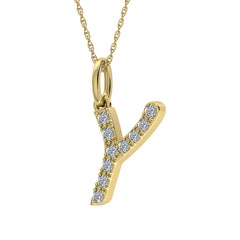 Diamond 1/8 Ct.Tw. Letter Y Pendant in 10K Yellow Gold