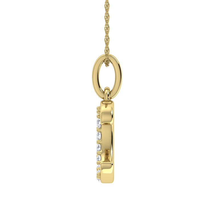 Diamond 1/20 Ct.Tw. Letter C Pendant in 10K Yellow Gold