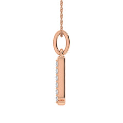 Diamond 1/20 Ct.Tw. Letter D Pendant in 10K Rose Gold