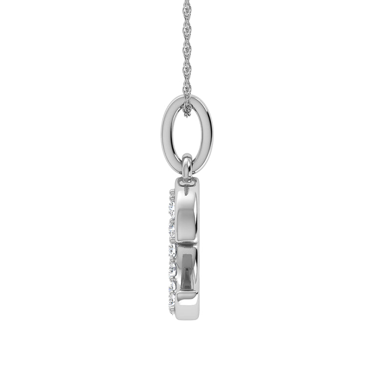 Diamond 1/20 Ct.Tw. Letter E Pendant in 10K White Gold