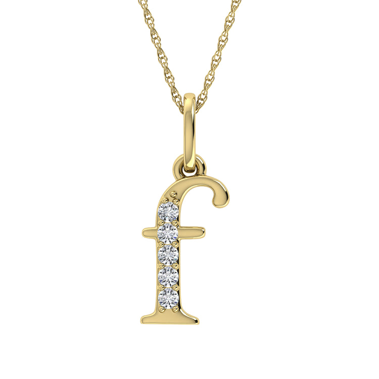 Diamond 1/20 Ct.Tw. Letter F Pendant in 10K Yellow Gold