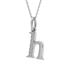 Diamond 1/20 Ct.Tw. Letter H Pendant in 10K White Gold