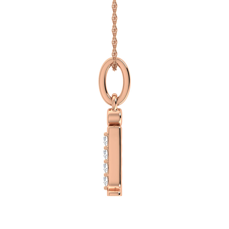 Diamond 1/20 Ct.Tw. Letter I Pendant in 10K Rose Gold