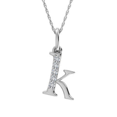 Diamond 1/20 Ct.Tw. Letter K Pendant in 10K White Gold