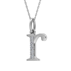 Diamond 1/20 Ct.Tw. Letter R Pendant in 10K White Gold