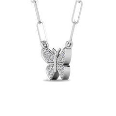 Diamond 1/10 Ct.Tw. Butterfly Pendant in 925 Silver