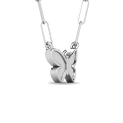Diamond 1/10 Ct.Tw. Butterfly Pendant in 925 Silver