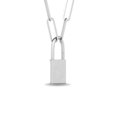 Diamond 1/50 Ct.Tw. Lock Pendant in 925 Silver