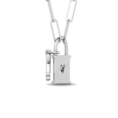 Diamond 1/20 Ct.Tw. Lock Pendant in 925 Silver