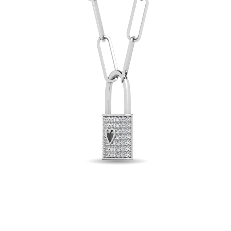 Diamond 1/5 Ct.Tw. Lock Pendant in 10K White Gold