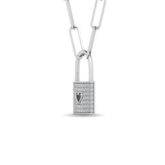 Diamond 1/5 Ct.Tw. Lock Pendant in 10K White Gold