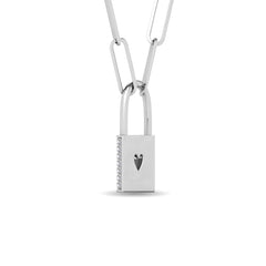 Diamond 1/5 Ct.Tw. Lock Pendant in 10K White Gold