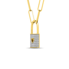 Diamond 1/5 Ct.Tw. Lock Pendant in 10K White Gold